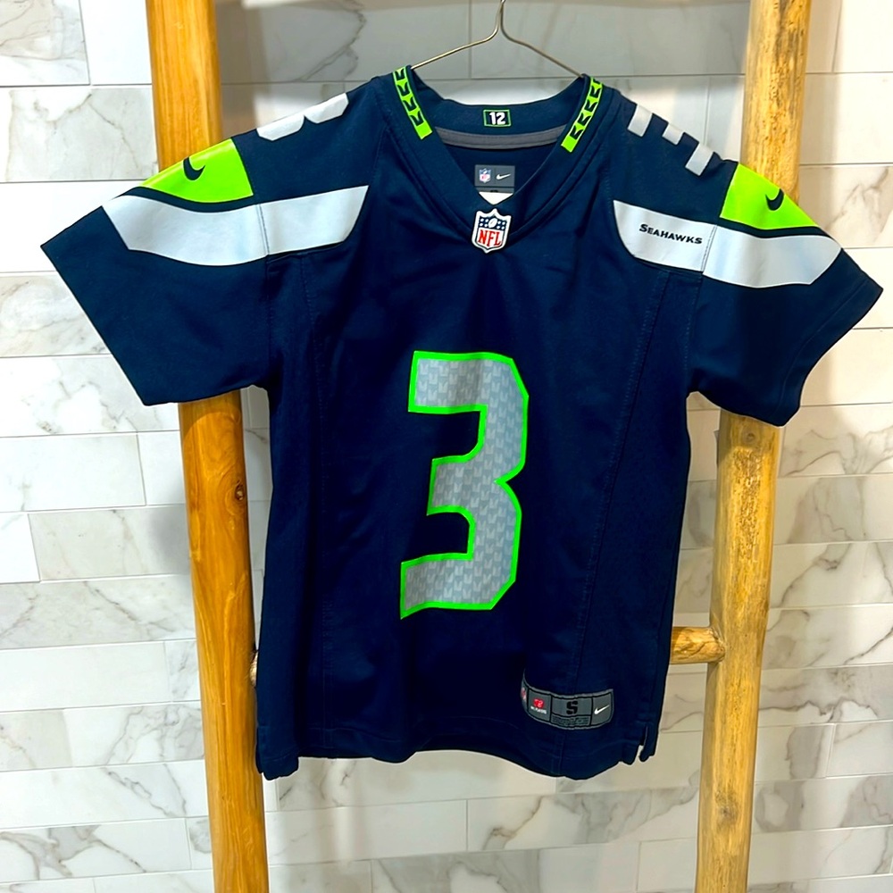 Boys size youth, small Russell, Wilson, NFL jersey